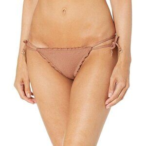 Seafolly Women’s Lettuce Edge Brazilian Tie Side Bikini Bottom Stardust Bronze 4